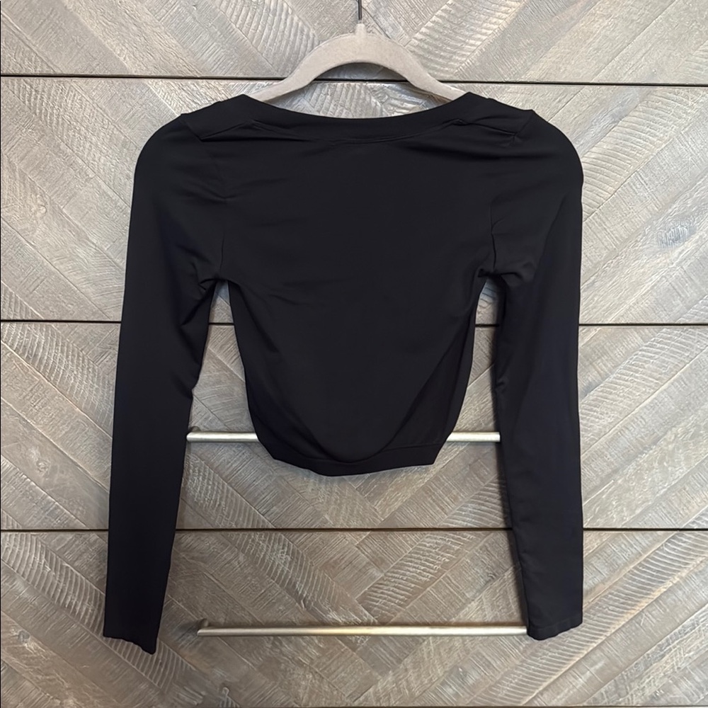 Altar'd State Black Long Sleeve Crop Bodysuit - Picture 3 of 3